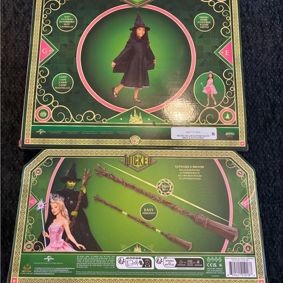 Wicked Elphaba Dress Costume and Broom Set 4-6X - Picture 2 of 9